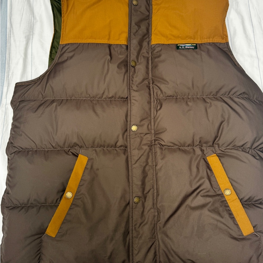 L.L. Bean Brown and Tan Quilted Vest
